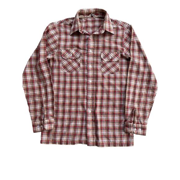 VTG 70’s Wildfire Sportswear Levi’s Brown, Beige, Tan and Red Tartan Plaid - Picture 1 of 8